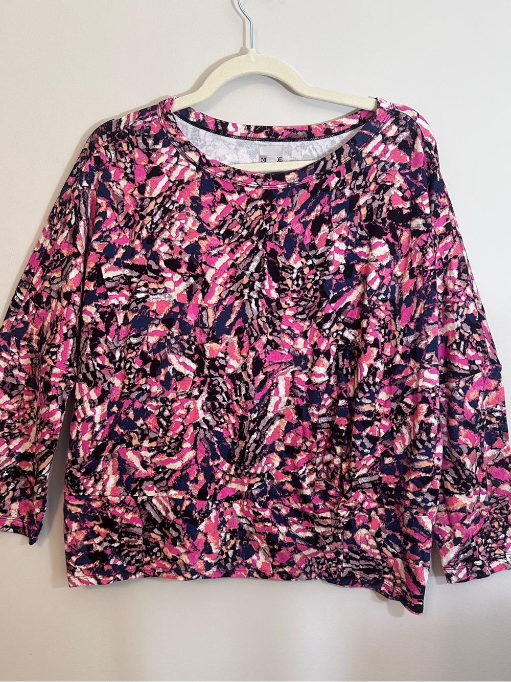 Nic and Zoe Abstract Colorful Top Size PL Cottagecore Feminine Business Career